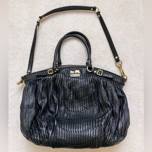 Black Coach Madison Gathered Leather Bag